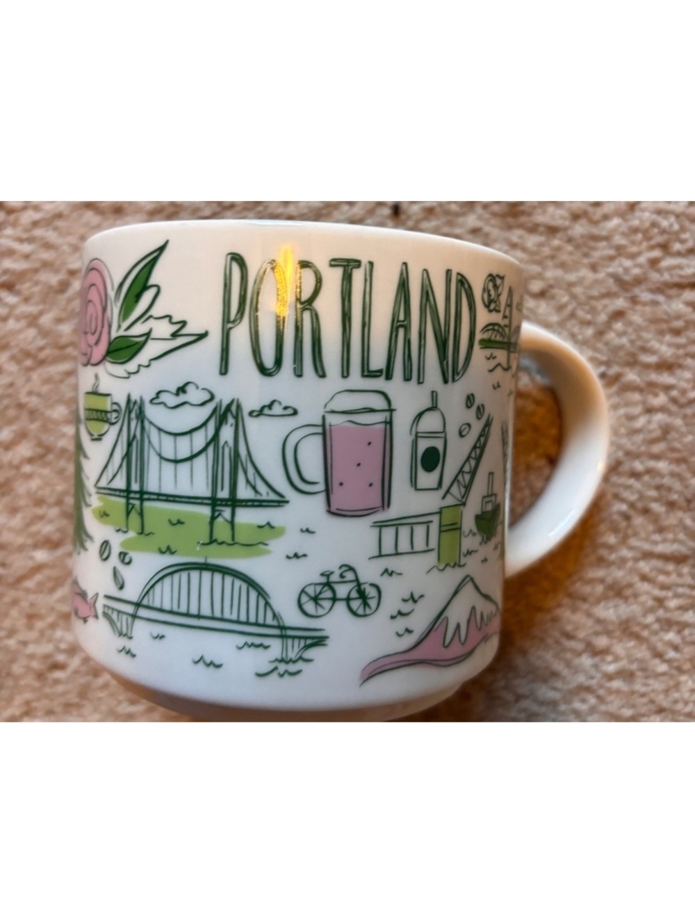 2018 Portland been there series Starbucks 14 ounce coffee mug green and white